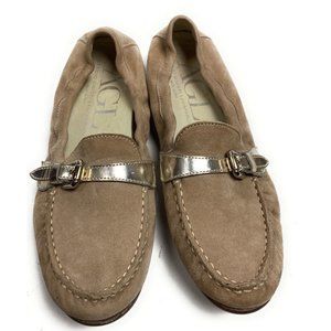 AGL Ballet Flats Loafers Suede Buckle Size EU 37 US 6.5